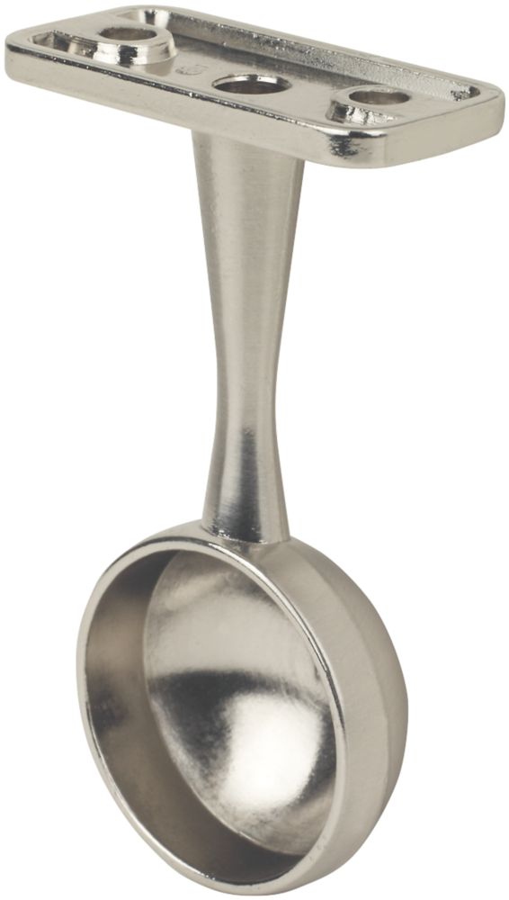 Image of Smith & Locke Rail End Brackets Brushed Nickel 25mm 2 Pack 