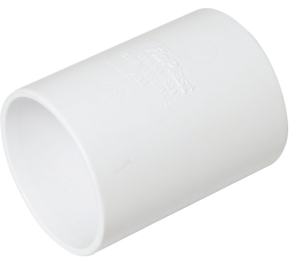Image of FloPlast Straight Couplers 40mm x 40mm White 5 Pack 