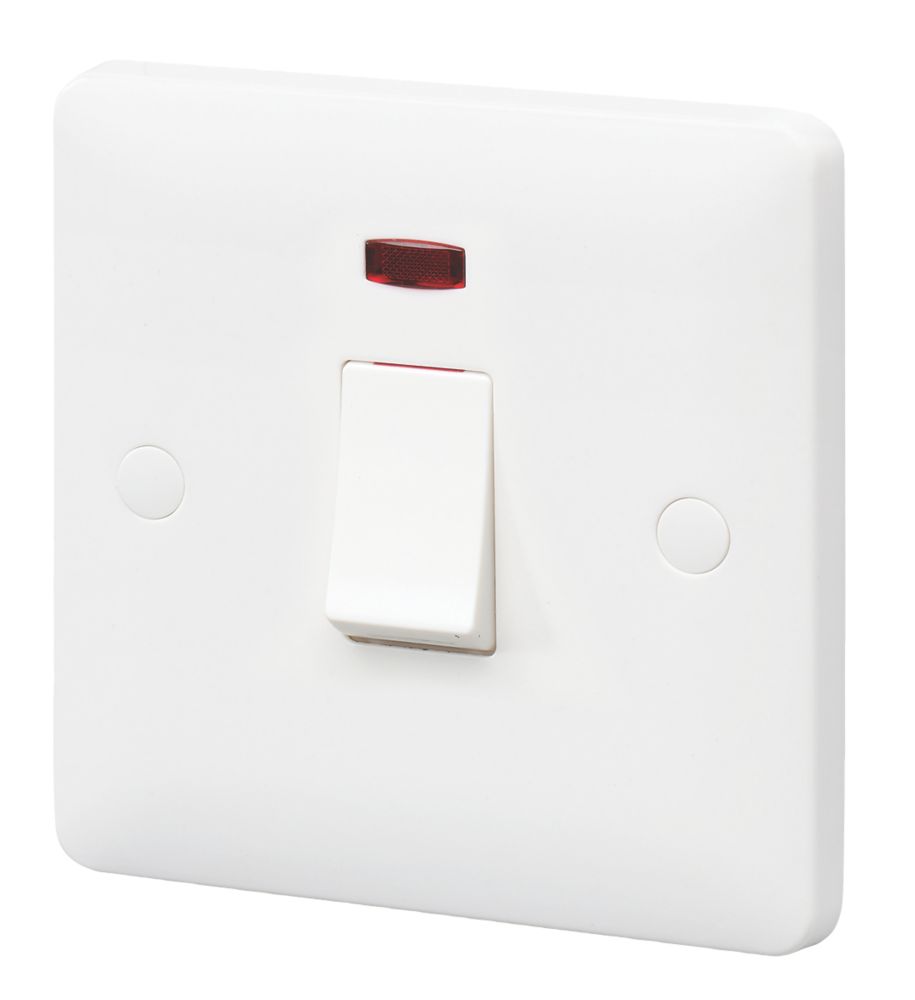 Image of MK Base 20AX 1-Gang DP Control Switch White with Neon with White Inserts 