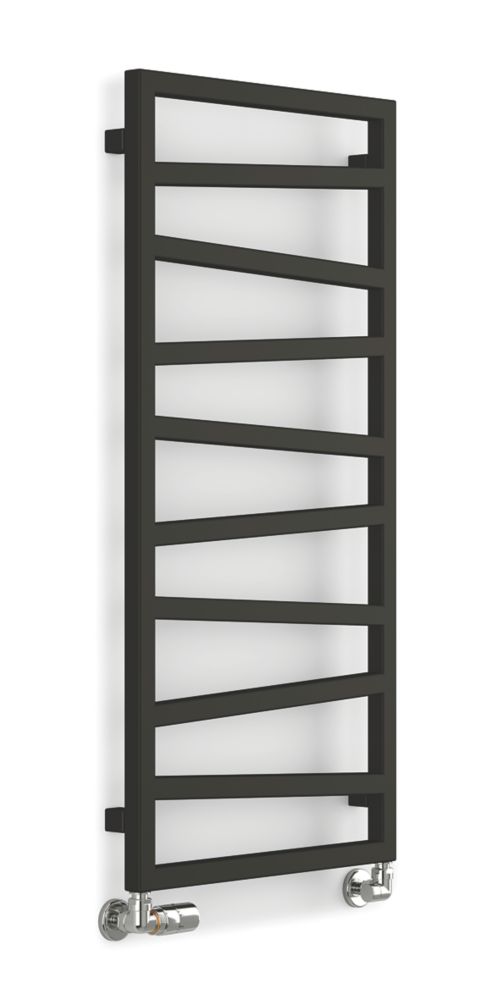 Image of Terma Zig Zag Designer Towel Rail 1070mm x 500mm Black 1384BTU 