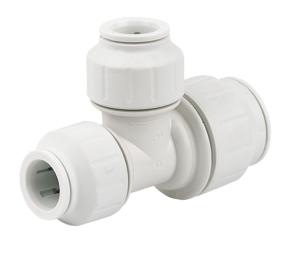 Image of JG Speedfit Plastic Push-Fit Reducing Tee 15mm x 10mm x 10mm 