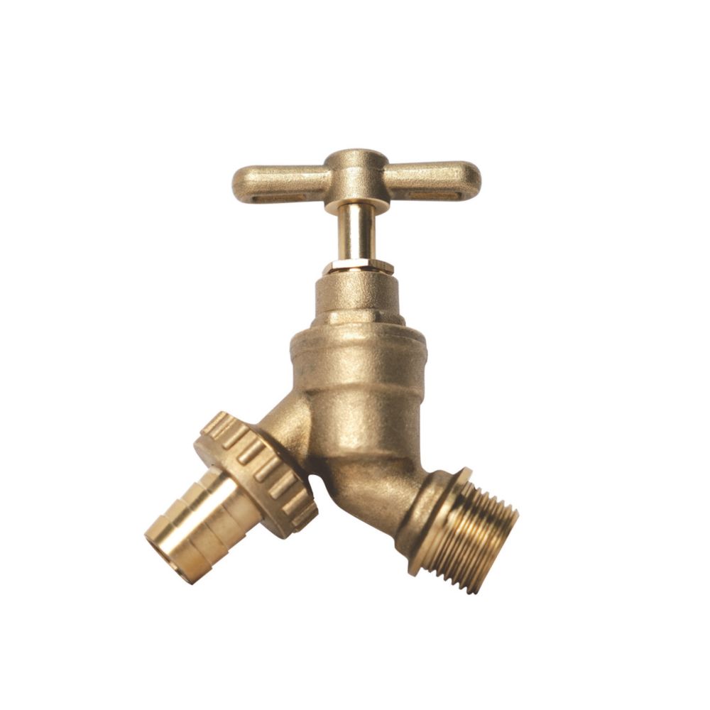 Image of Flomasta Union Bib Cock 100mm H x 65.5mm L 1/2" x 3/4" 