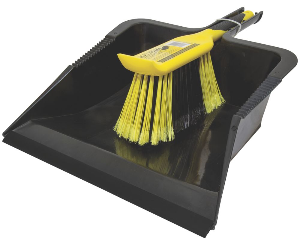Image of Bentley Bulldozer Large Dustpan & Brush Black / Yellow 