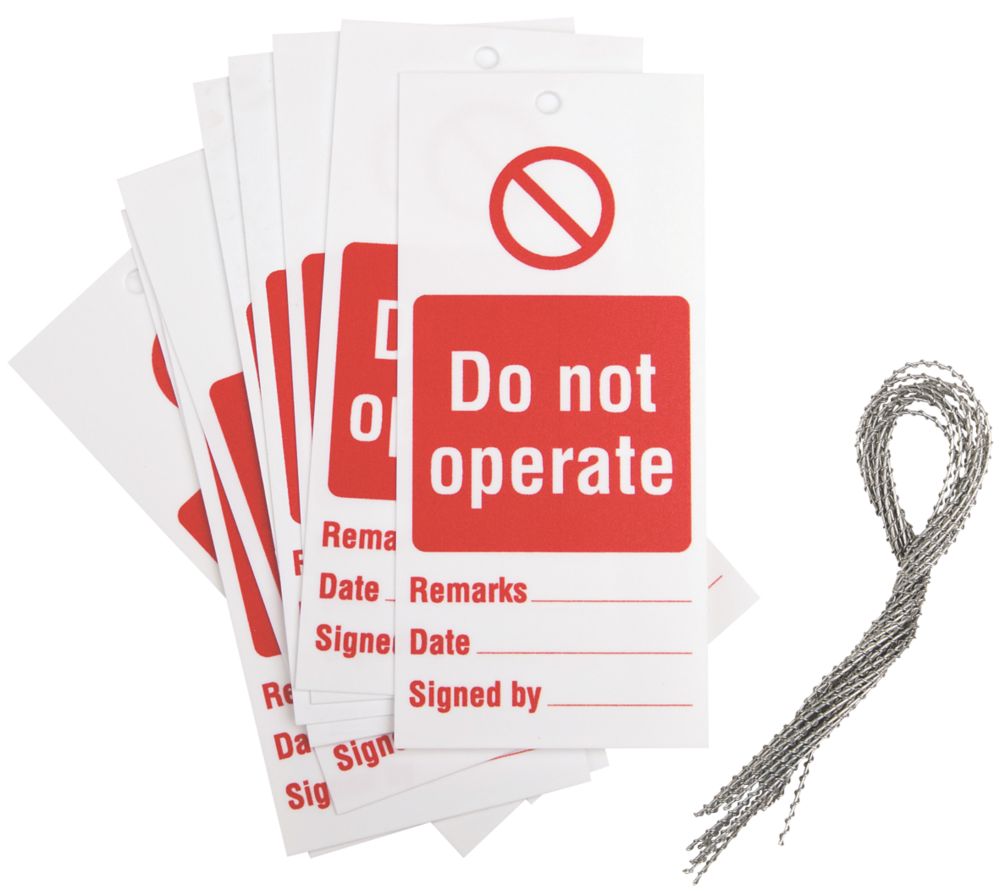 Image of 'Do Not Operate' Safety Maintenance Tags 10 Pack 