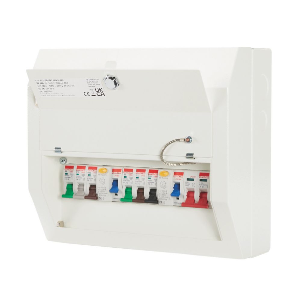 Image of Contactum Defender 1.0 12-Module 6-Way Populated High Integrity Dual RCD Consumer Unit 