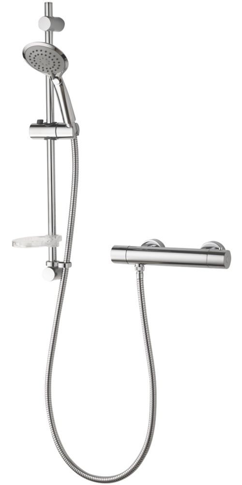 Image of Aqualisa Sierra Cool Touch Rear-Fed Exposed Chrome Thermostatic Bar Mixer Shower 