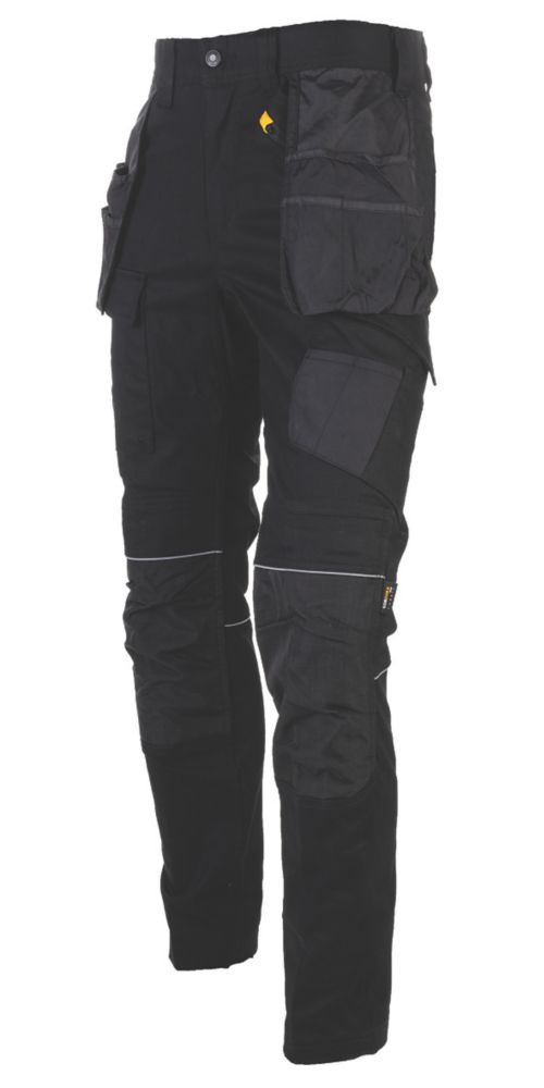 Image of CAT Stretch Pocket Trousers Black 38" W 32" L 