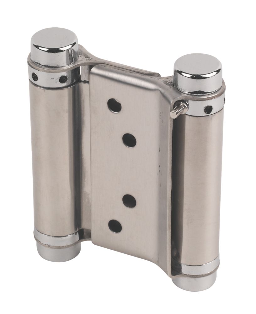 Image of Eclipse Satin Stainless Steel Spring Hinges 78mm x 38mm 2 Pack 