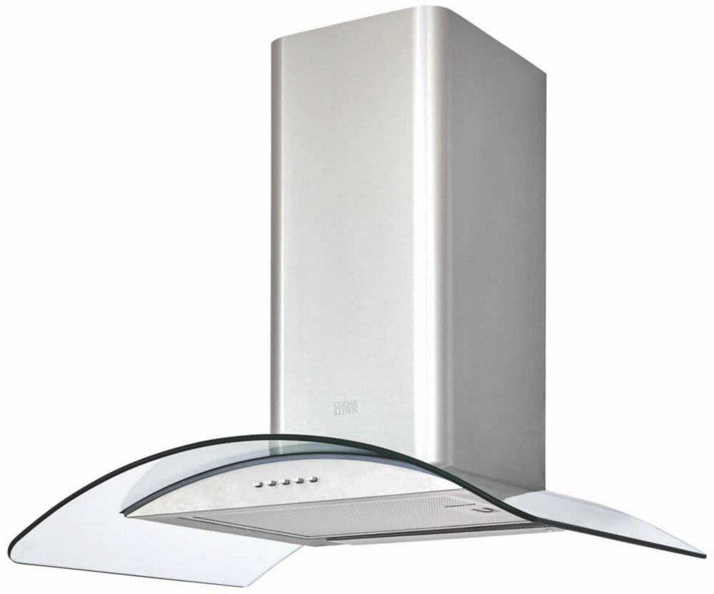 Image of Cooke & Lewis CLCGS60 Curved Glass Hood Stainless Steel 600mm 