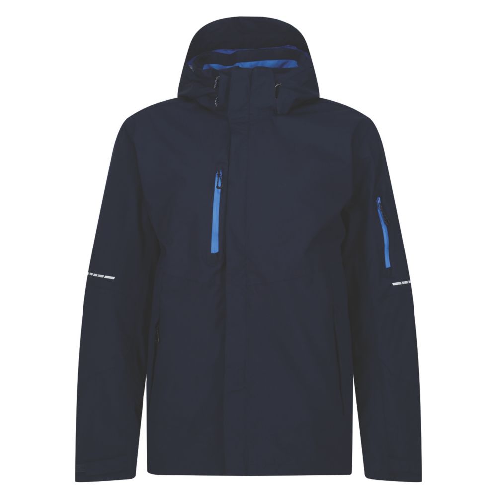 Image of Regatta Exosphere II Waterproof Shell Jacket Navy / Oxford Blue XXX Large Size 50" Chest 