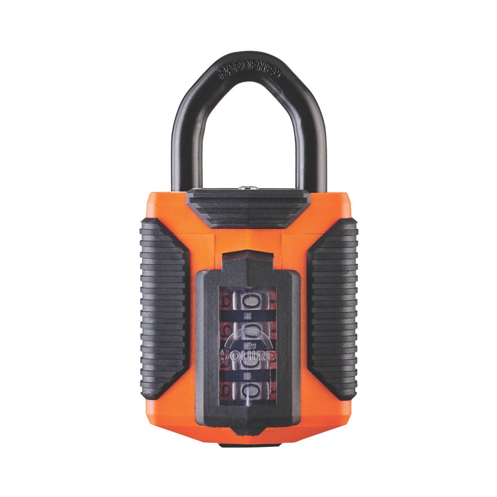 Image of Squire CP50 ATLO Die-Cast Steel Weatherproof Combination Padlock Orange 50mm 