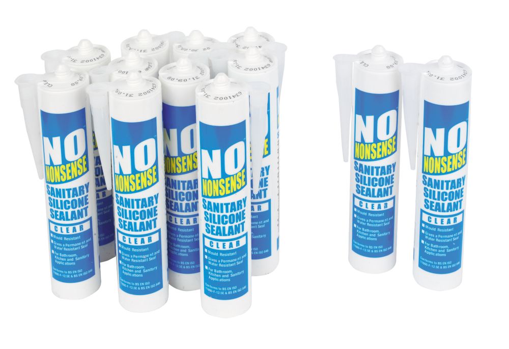 Image of No Nonsense Sanitary Silicone Clear 310ml 12 Pack 
