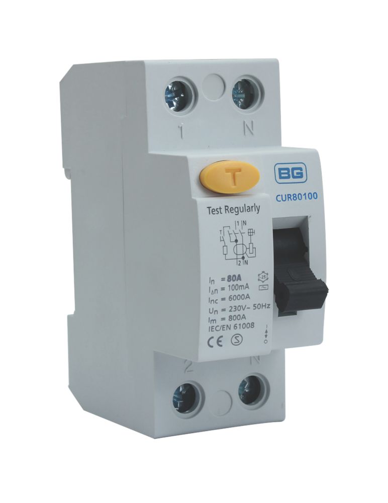 Image of British General Fortress 80A 100mA DP Type AC RCD 