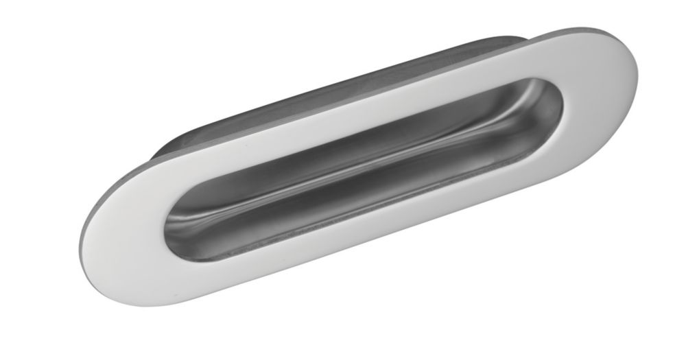 Image of Eurospec Oval Flush Pull Handle 120mm Polished Stainless Steel 