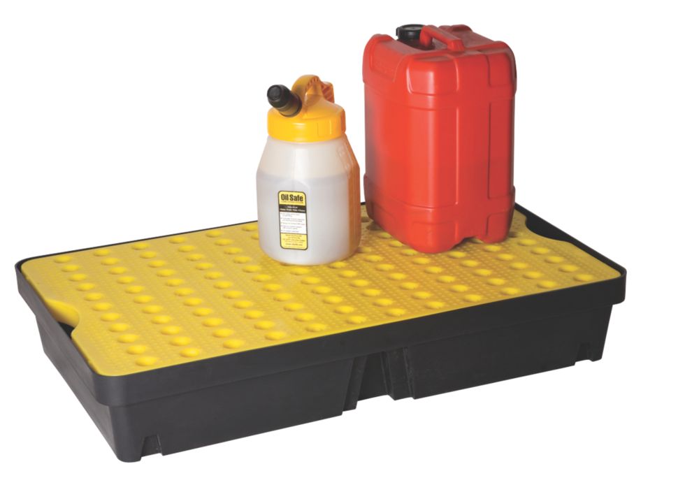 Image of Lubetech 60Ltr Polyethylene Spill Tray & Grate 1000mm x 600mm x 175mm 