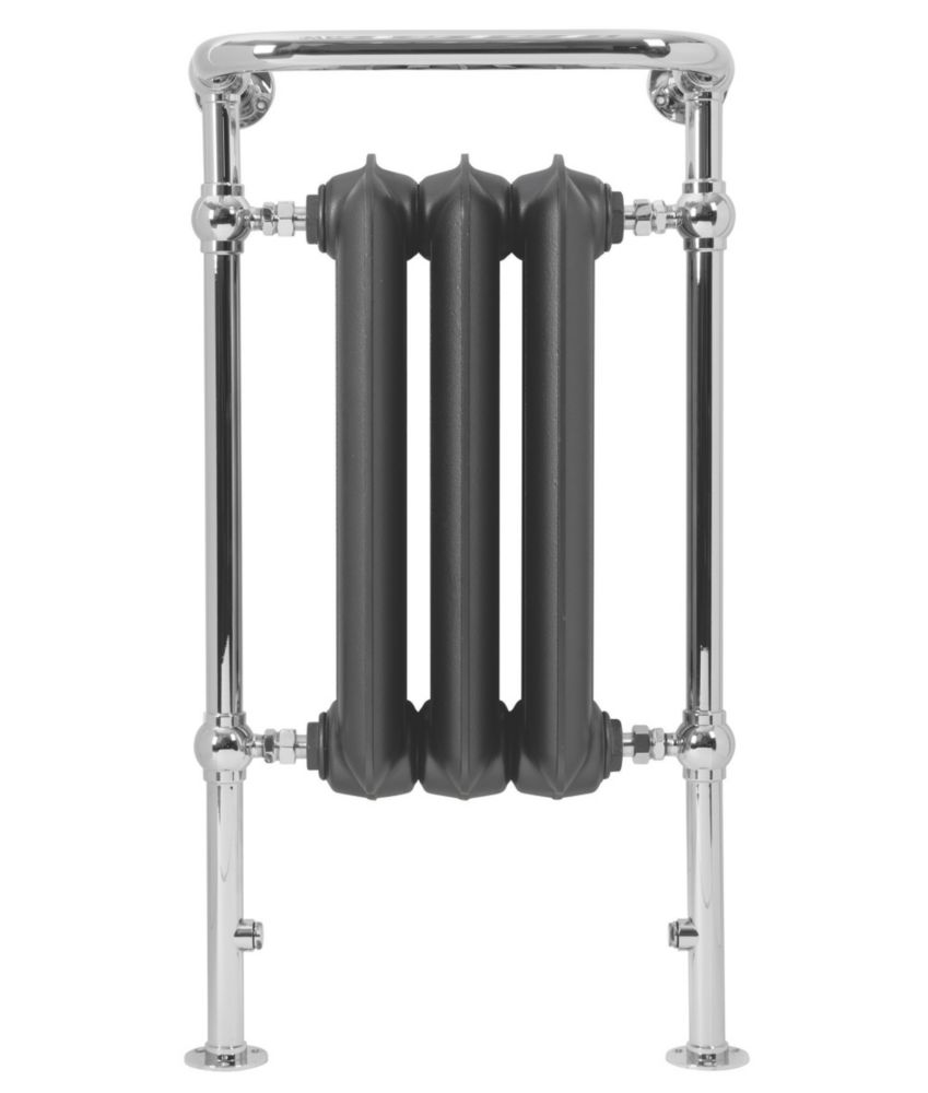 Image of Terma Plain 2-Column Cast Iron Designer Towel Rail 900mm x 490mm Raw Metal 1217BTU 