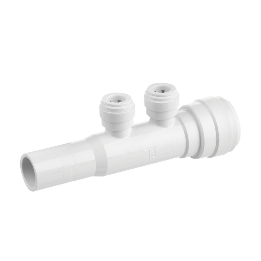 Image of Flomasta SMF6741M2P Plastic Push-Fit Reducing 2 Port Manifold 22mm x 10mm 