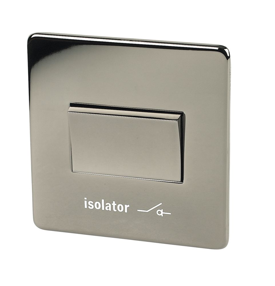 Image of Crabtree Platinum 6A 1-Gang 3-Pole Fan Isolator Switch Black Nickel 