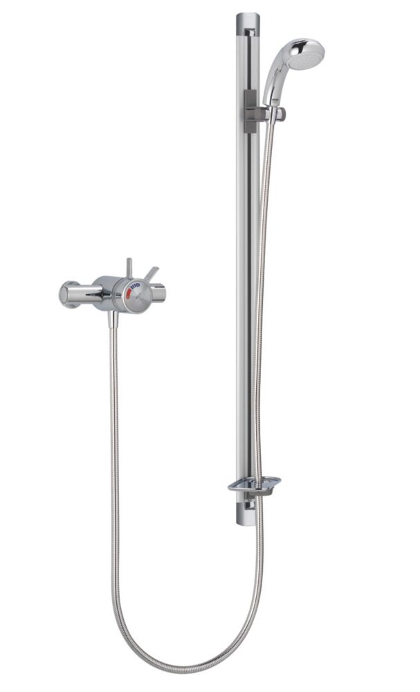 Image of Mira Select Flex Rear-Fed Exposed Chrome/Brushed Chrome Thermostatic Mixer Shower 