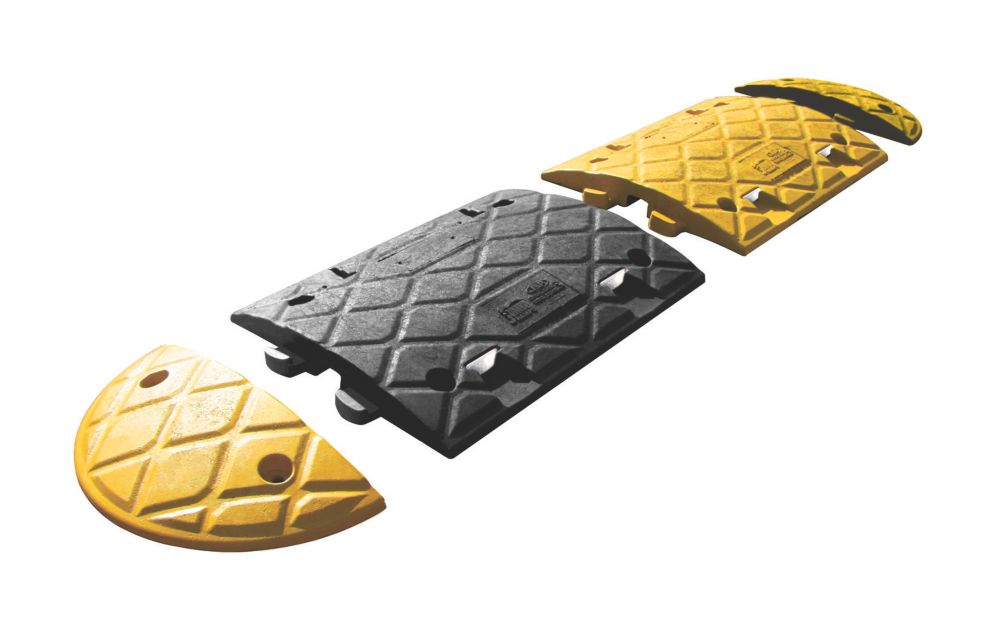 Image of JSP Speed Bump Ends 50mm Yellow 400mm 2 Pack 