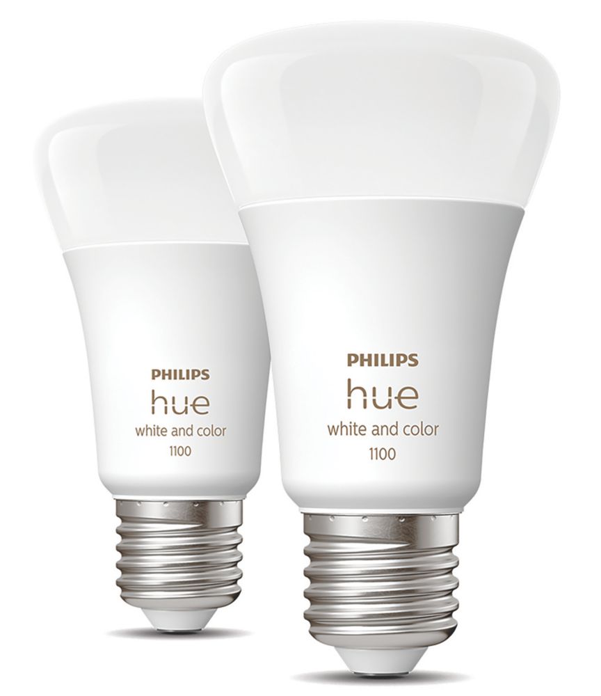 Image of Philips Hue ES A19 RGB & White LED Smart Light Bulb 8.5W 806lm 2 Pack 