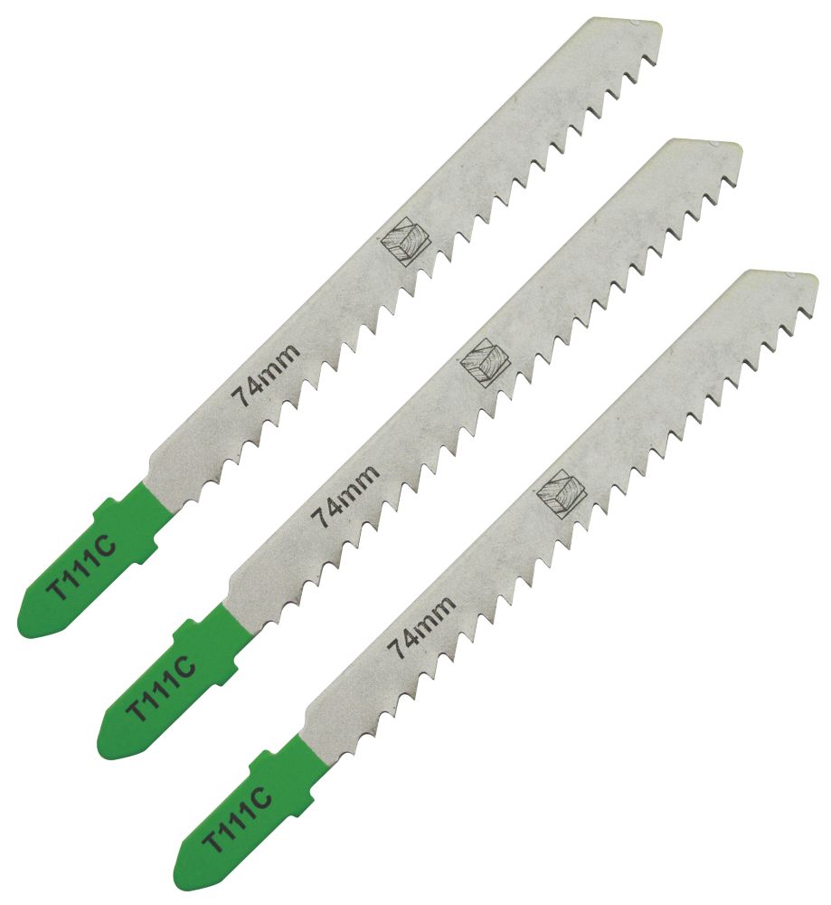 Image of SJG76091 T111C Softwood Jigsaw Blades 74mm 3 Pack 