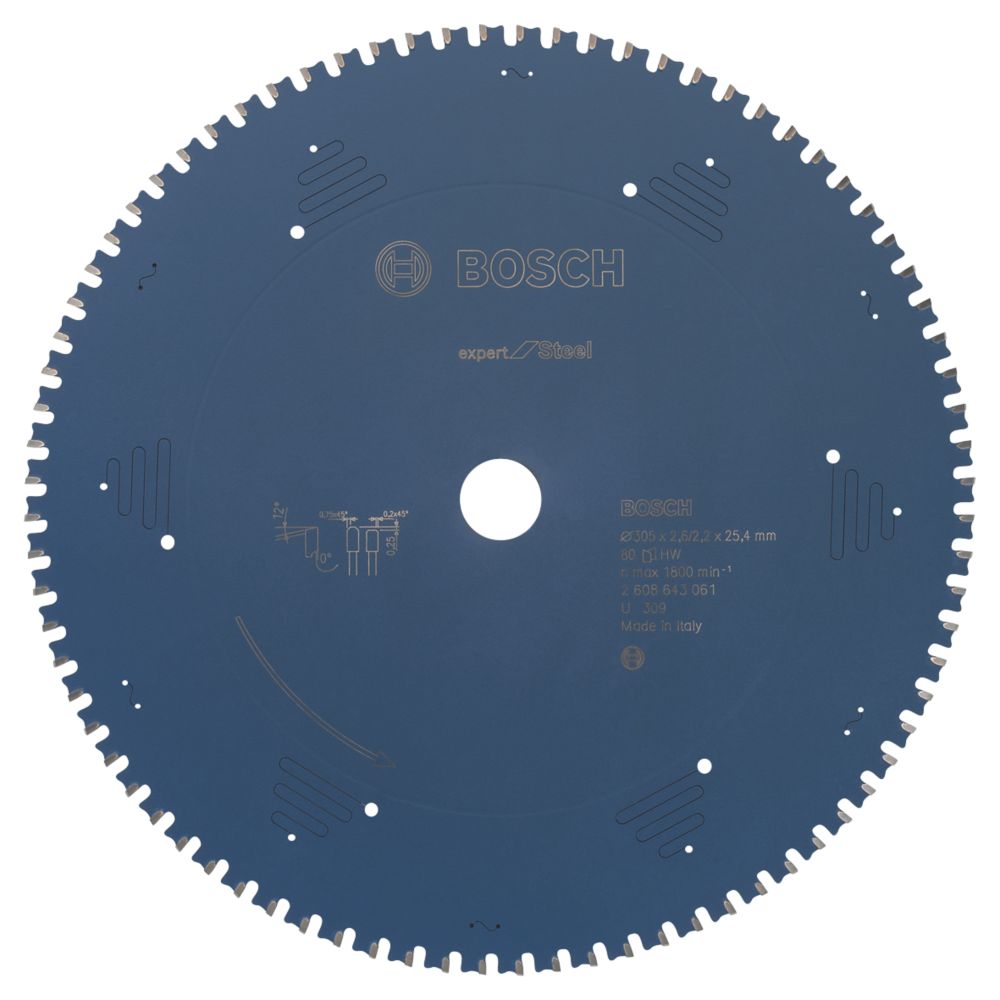 Image of Bosch Expert Steel Circular Saw Blade 305mm x 25.4mm 80T 