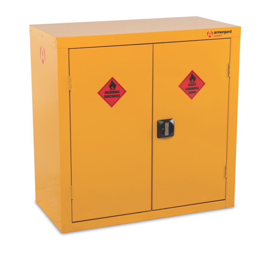 Image of Armorgard Safestor Hazardous Floor Cupboard Yellow 900mm x 465mm x 900mm 