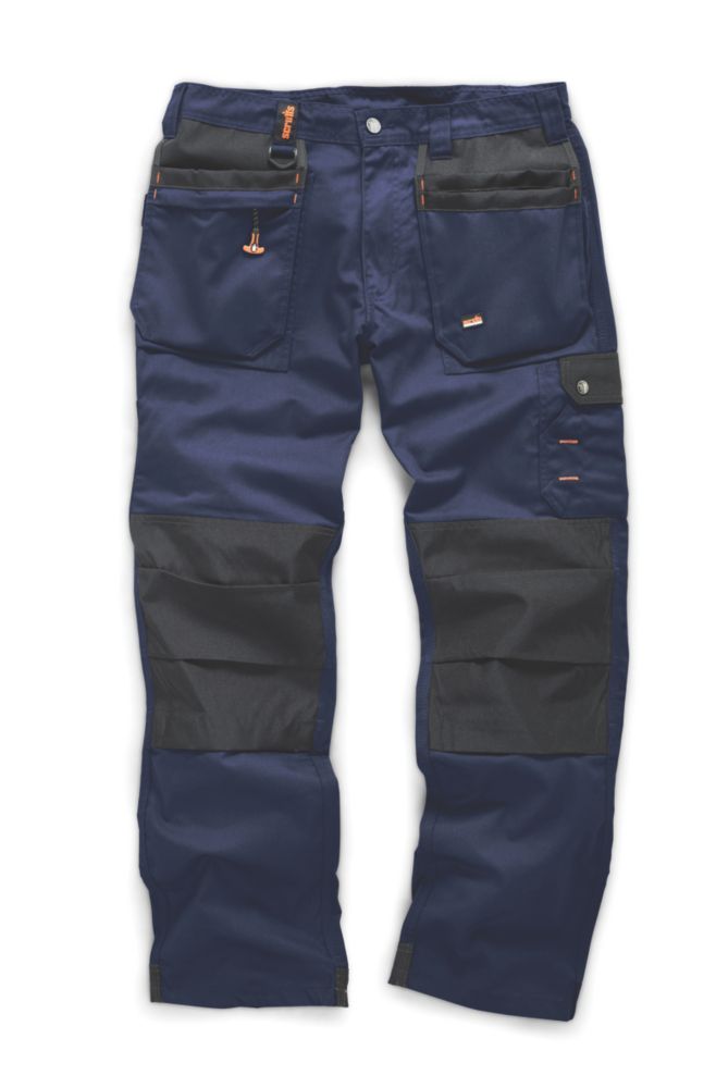 Image of Scruffs Worker Plus Trousers Navy/Black 38" W 32" L 