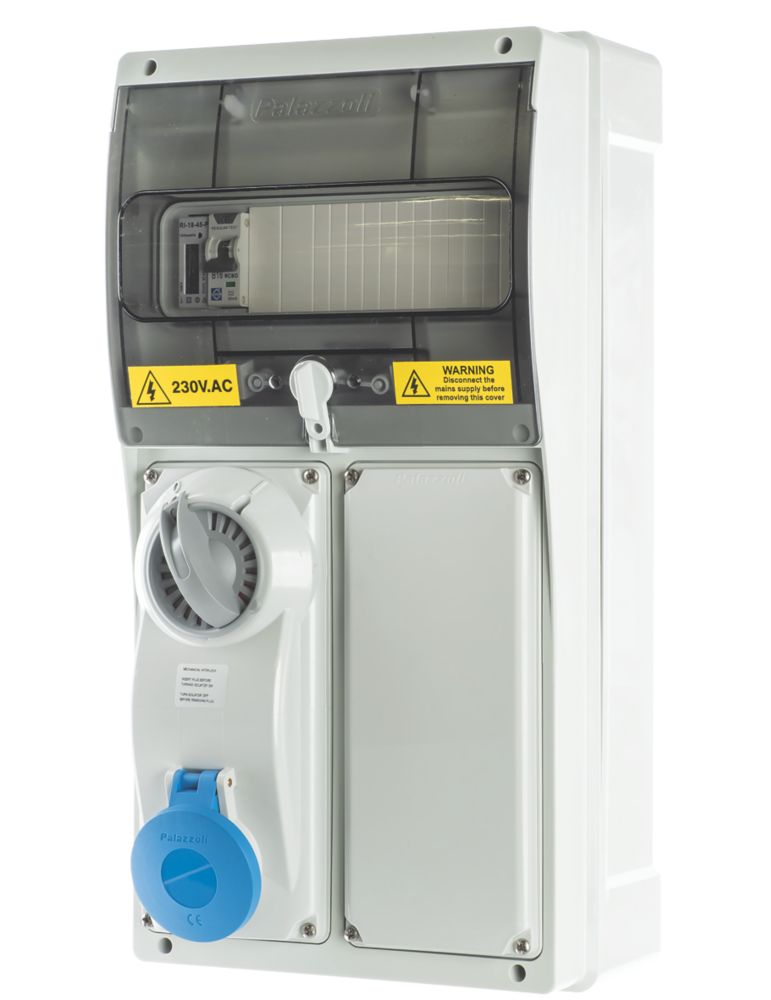 Image of Lewden 16A 30mA 1-Way Metered Switched Caravan Hook Up Point 1x16A With RCBO 