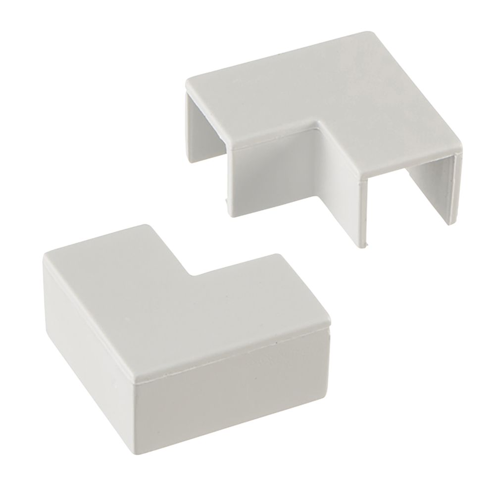 Image of Deta TTE Flat Trunking Angles 16mm x 16mm 2 Pack 