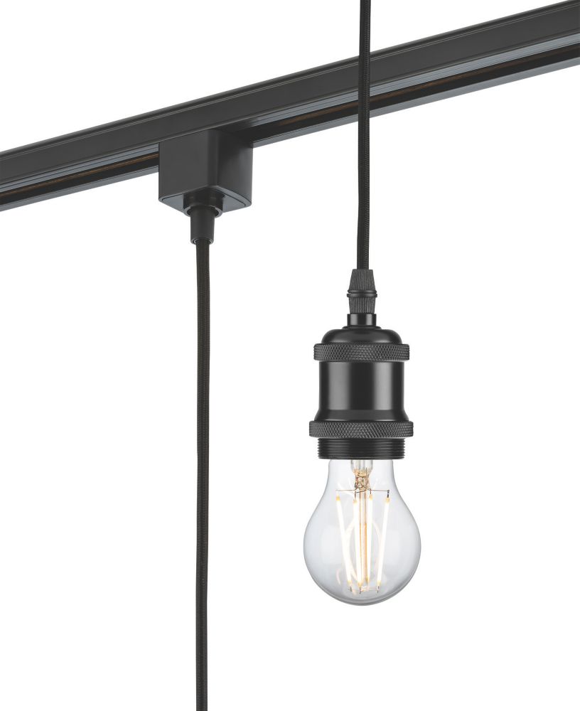 Image of Knightsbridge 1-Circuit Pendant for Track Lighting Black 