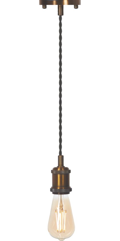 Image of 4lite LED Vintage Pendant Antique Brass 7.5W 645lm 