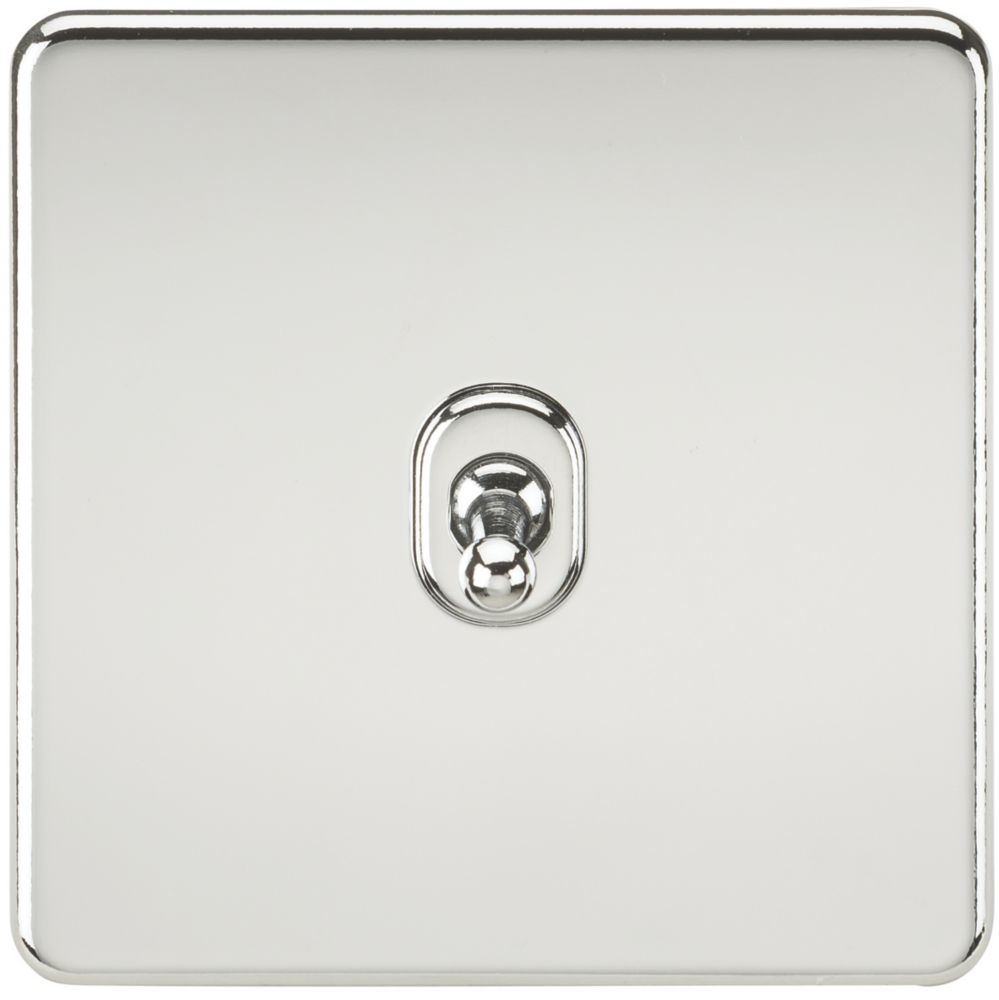 Image of Knightsbridge 10AX 1-Gang Intermediate Switch Polished Chrome with Colour-Matched Inserts 