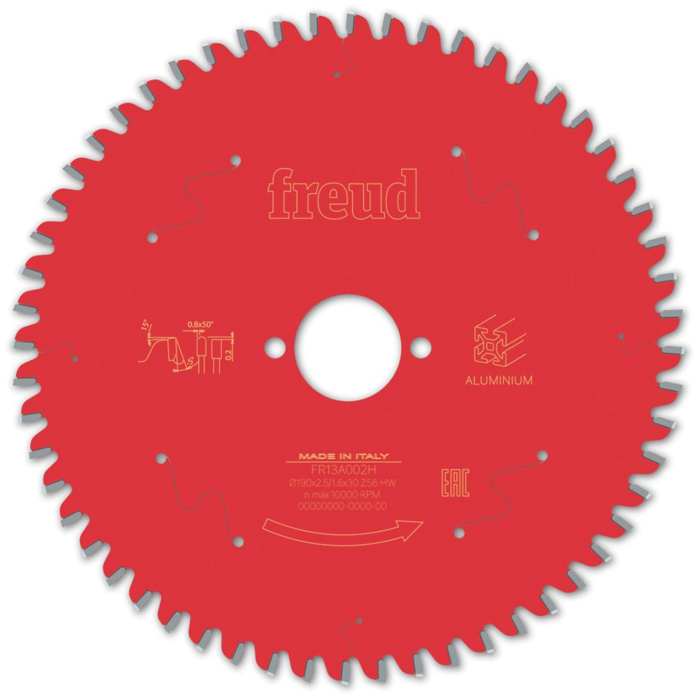 Image of Freud F03FS09815 Aluminium/Plastic Circular Saw Blade 190mm x 30mm 56T 