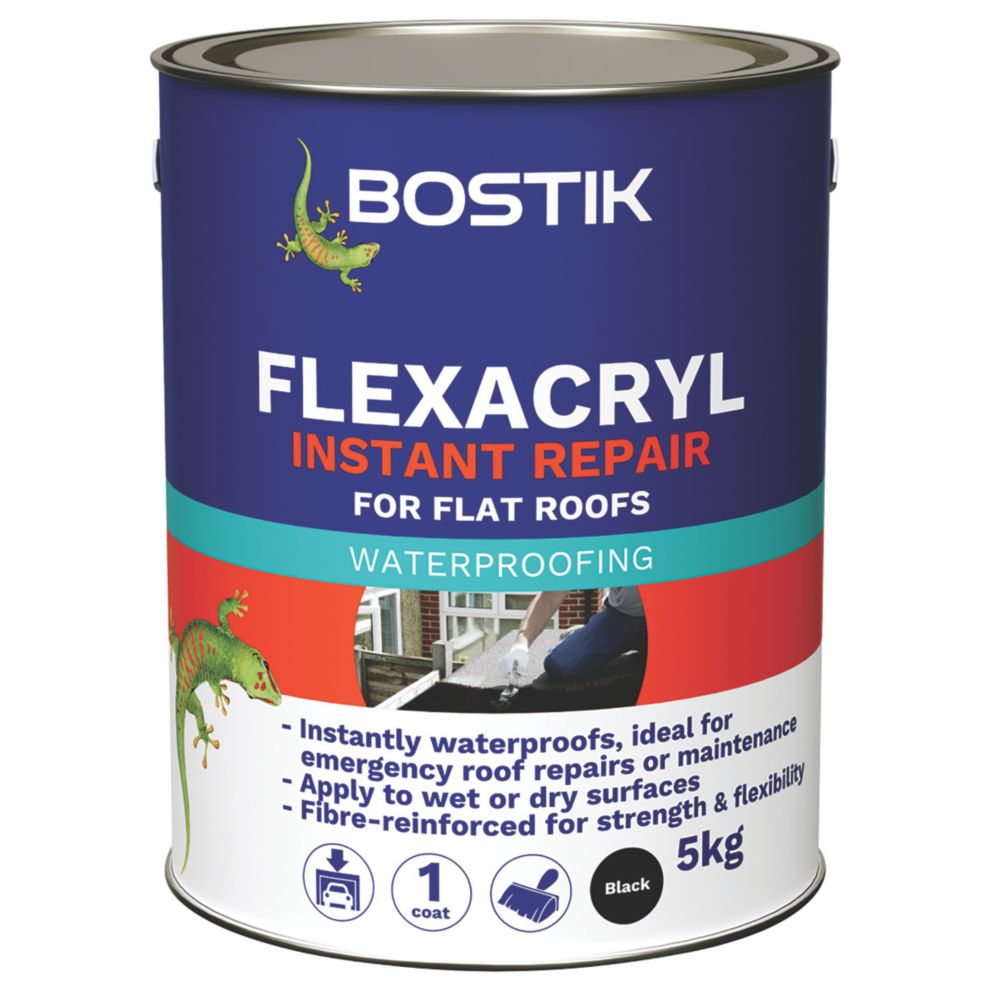 Image of Bostik Flexacryl Roof Repair Compound Black 5kg 