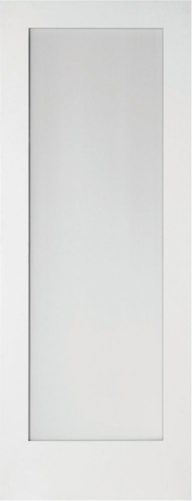 Image of Jeld-Wen 1-Obscure Light Primed White Wooden Fully Glazed Internal Door 1981mm x 686mm 