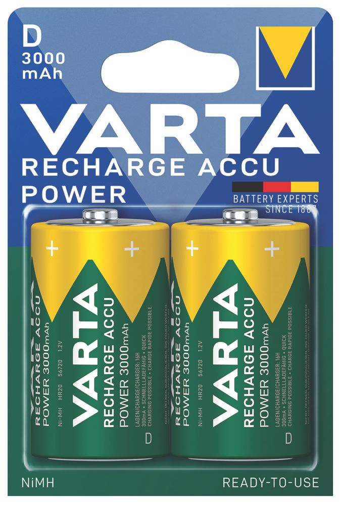 Image of Varta Ready2Use Rechargeable D Batteries 2 Pack 