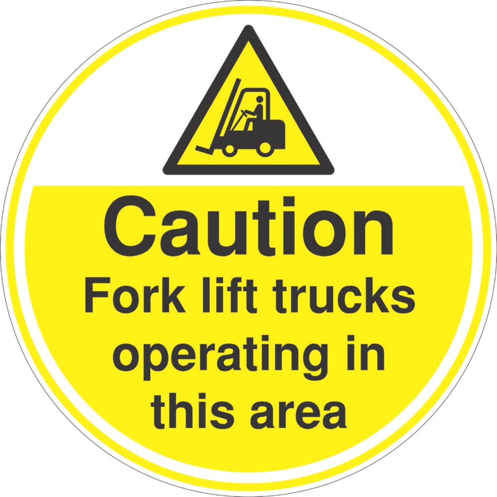Image of "Caution Fork Lift Truck Operating in this Area" Sign 450mm x 450mm 