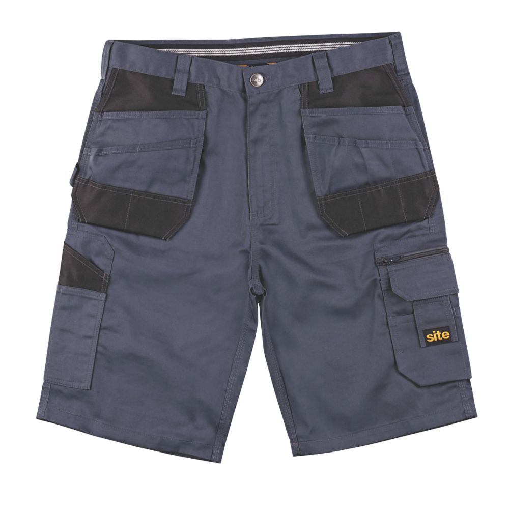 Image of Site Jackal Multi-Pocket Shorts Grey / Black 34" W 