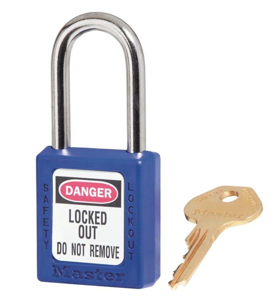 Image of Master Lock Loto Safety Lock-Off Padlock Blue 20mm x 38mm 