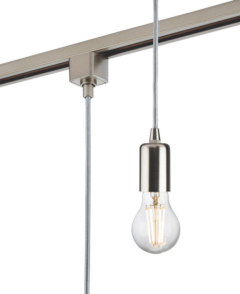 Image of Knightsbridge 1-Circuit Pendant for Track Lighting Brushed Chrome 
