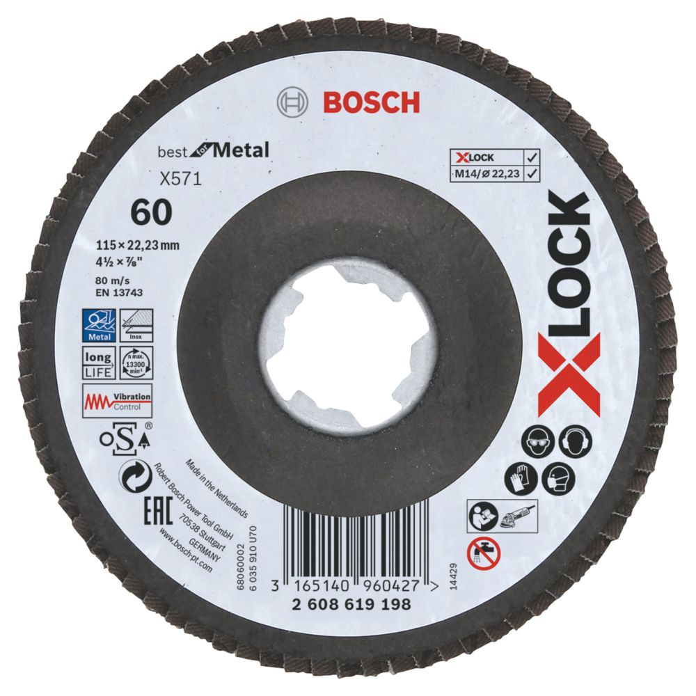 Image of Bosch X-Lock Flap Disc 115mm 60 Grit 