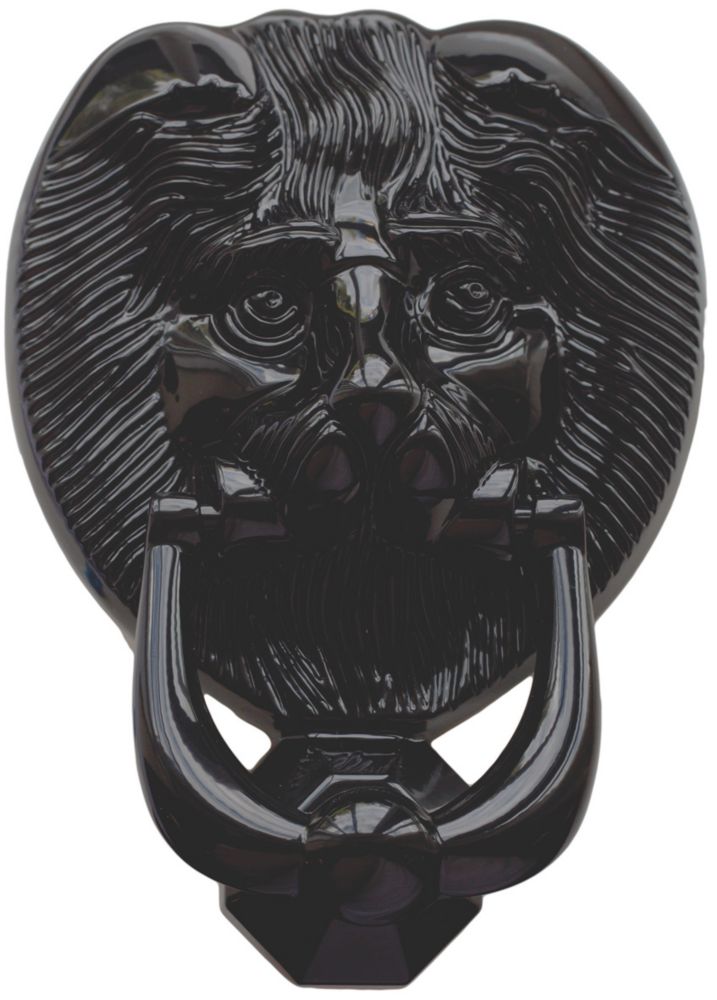 Image of Fab & Fix Lions Head Door Knocker Black 98mm x 136mm 