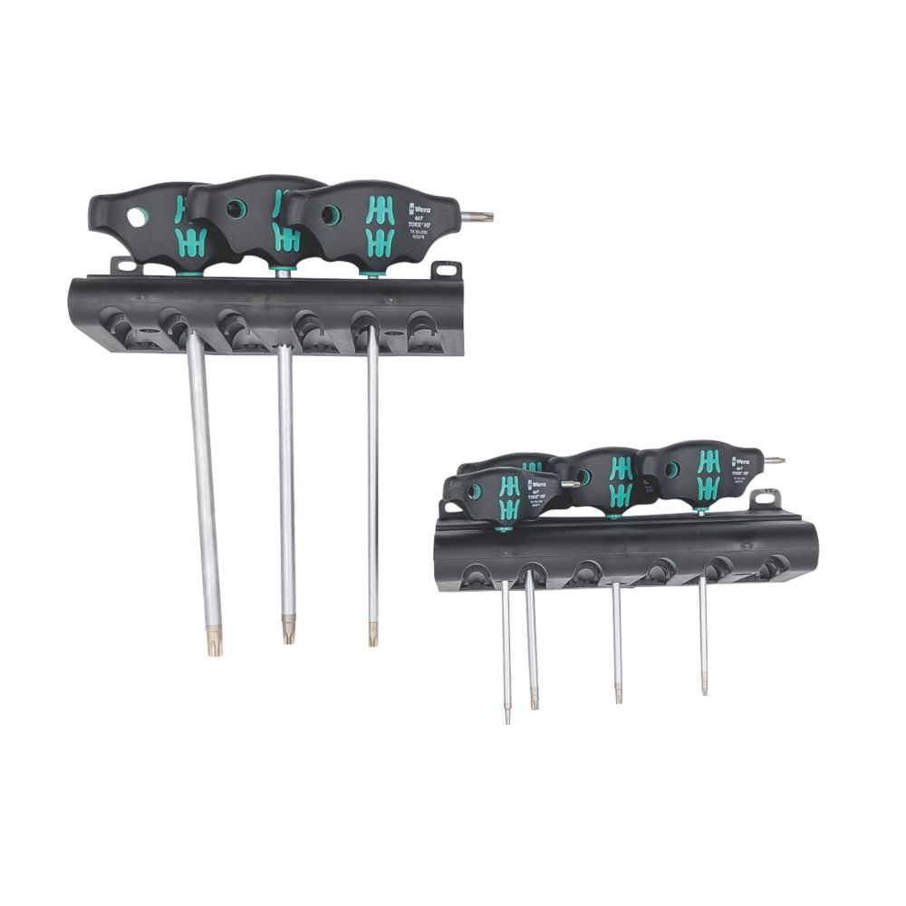 Image of Wera 467/7 TORX HF Set 1 TX T-Handle Screwdriver Set 7 Pieces 