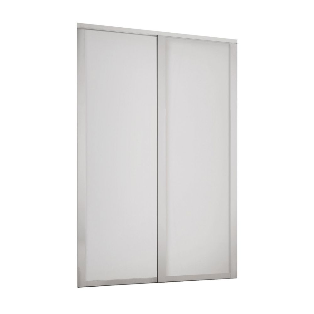 Image of Spacepro 2-Door Sliding Wardrobe Door Kit Dove Grey Frame Dove Grey Panel 1753mm x 2260mm 