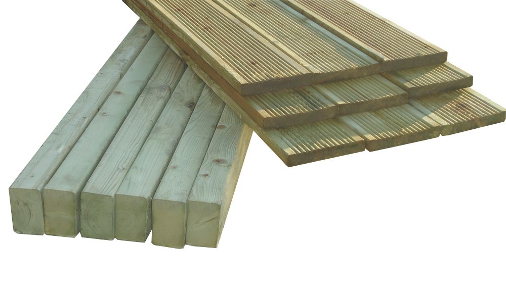 Image of Decking Pack Light Green Wood 4.8m x 4.8m 