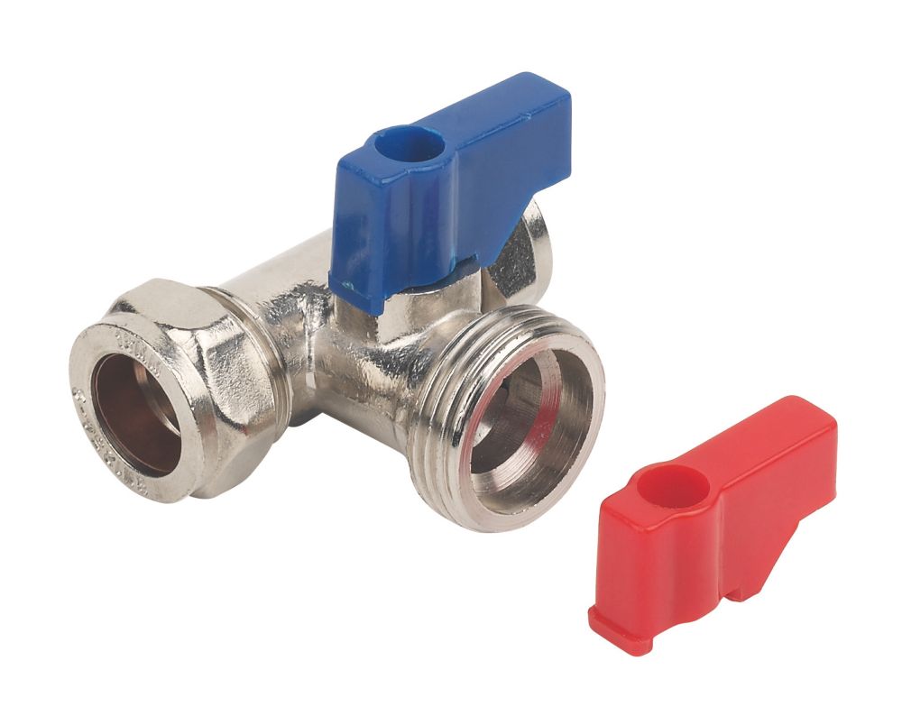 Image of Compression Washing Machine Valve Tee 15mm x 15mm x 3/4" 