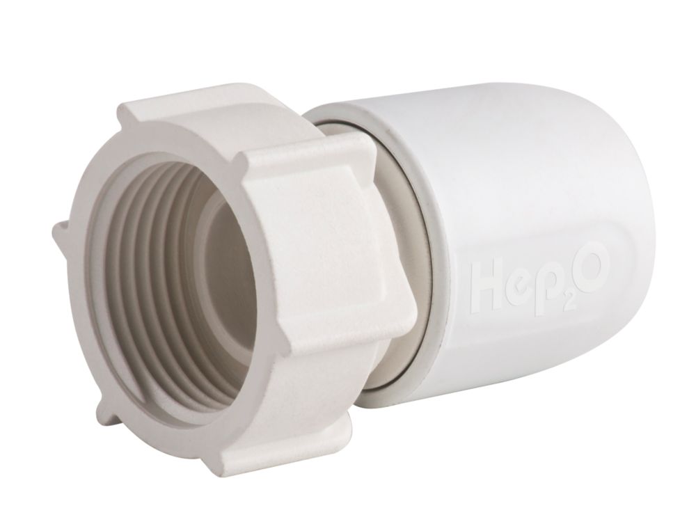 Image of Hep2O Hand-Titan Plastic Push-Fit Straight Tap Connector 22mm x 3/4" 