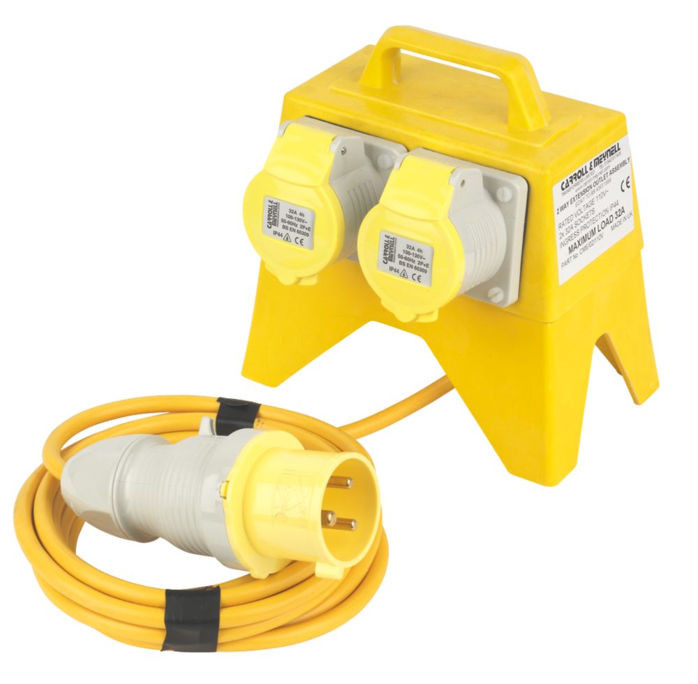 Image of Carroll & Meynell 32A 2-Way Splitter Distribution Unit 5m 110V 